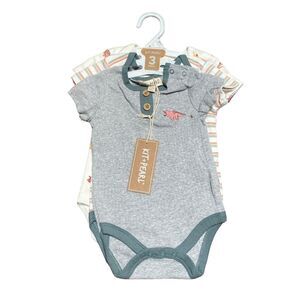 Kit And Pearl Baby Bodysuits Set Of 3 Size 3-6 Months Dinosaurs NWT